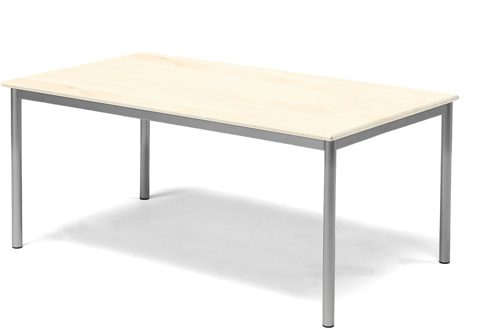 AJ Produkty Stół Bors, 1400x800x600 mm, rama srebrna, dźwiękochłonny HPL, brzoza