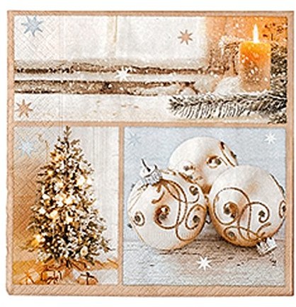 PAPER + DESIGN świąteczni.Ręczniki z celulozy serwetki Paper + Design 600142 33x33 cm