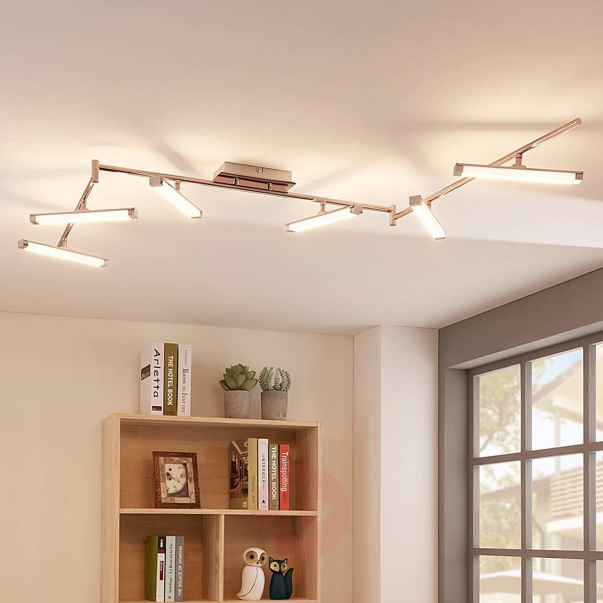 Lampenwelt com 6-punktowa lampa sufitowa LED Pilou, ściemniana