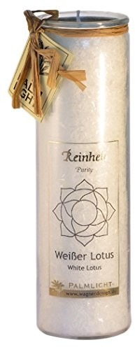 Palm Light Chakra 4041678000905 świeca w kształcie kwiatu lotosu, wysokość ok. 20 cm, kolor biały 4041678000905