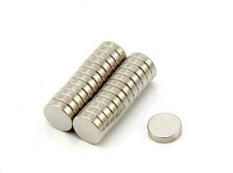 first4magnets o średnicy 8 MM, 2 MM grubsza, N42 magnes neodymowy    1 kg siły przyciągania opakowanie 2 sztuki, f323  25