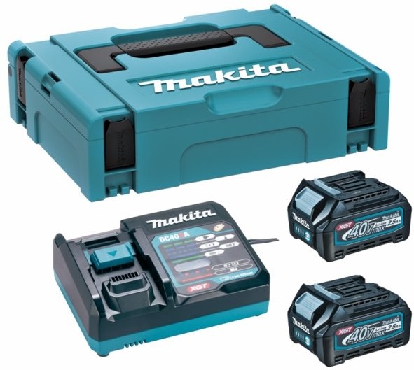 Makita Zestaw zasilający Makita 40V max XGT BL4025x2 (2.5Ah) + DC40RA + Makpac 191J81-6 191J81-6
