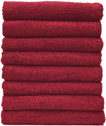 NatureMark NM-HT0701 8-częściowy zestaw ręczników frotte 50 x 100 cm, Bordeaux czerwony 8er_bordeaux