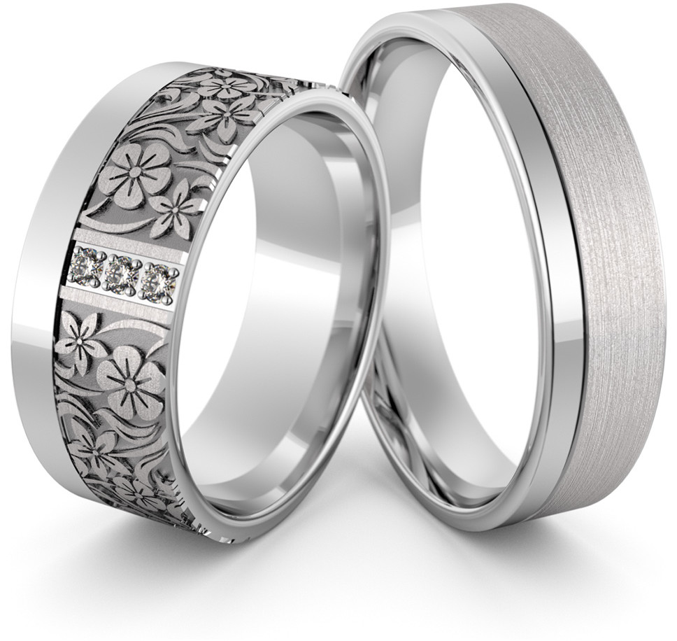 Eminence Obrączka srebrna z kwiatkami i kolorowymi cyrkoniami - wzór Ag-474 Ag-474