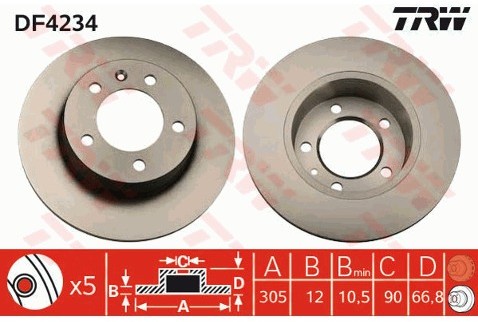 TRW Tarcza hamulcowa DF4234