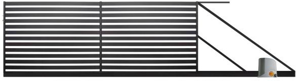 Polbram Steel Group Brama przesuwna z automatem Steel Group Lara 2 4 x 1,54 m czarna prawa