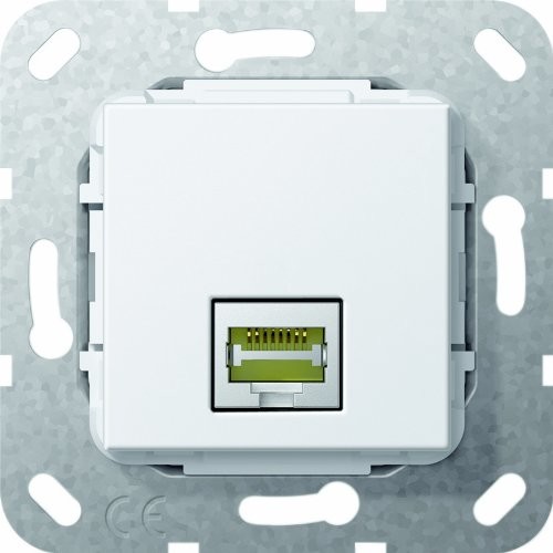 Gira 569503 Modular Jack RJ45 Cat 6 A 10 GB Gender Changer zastosowania, czysta biel 569503