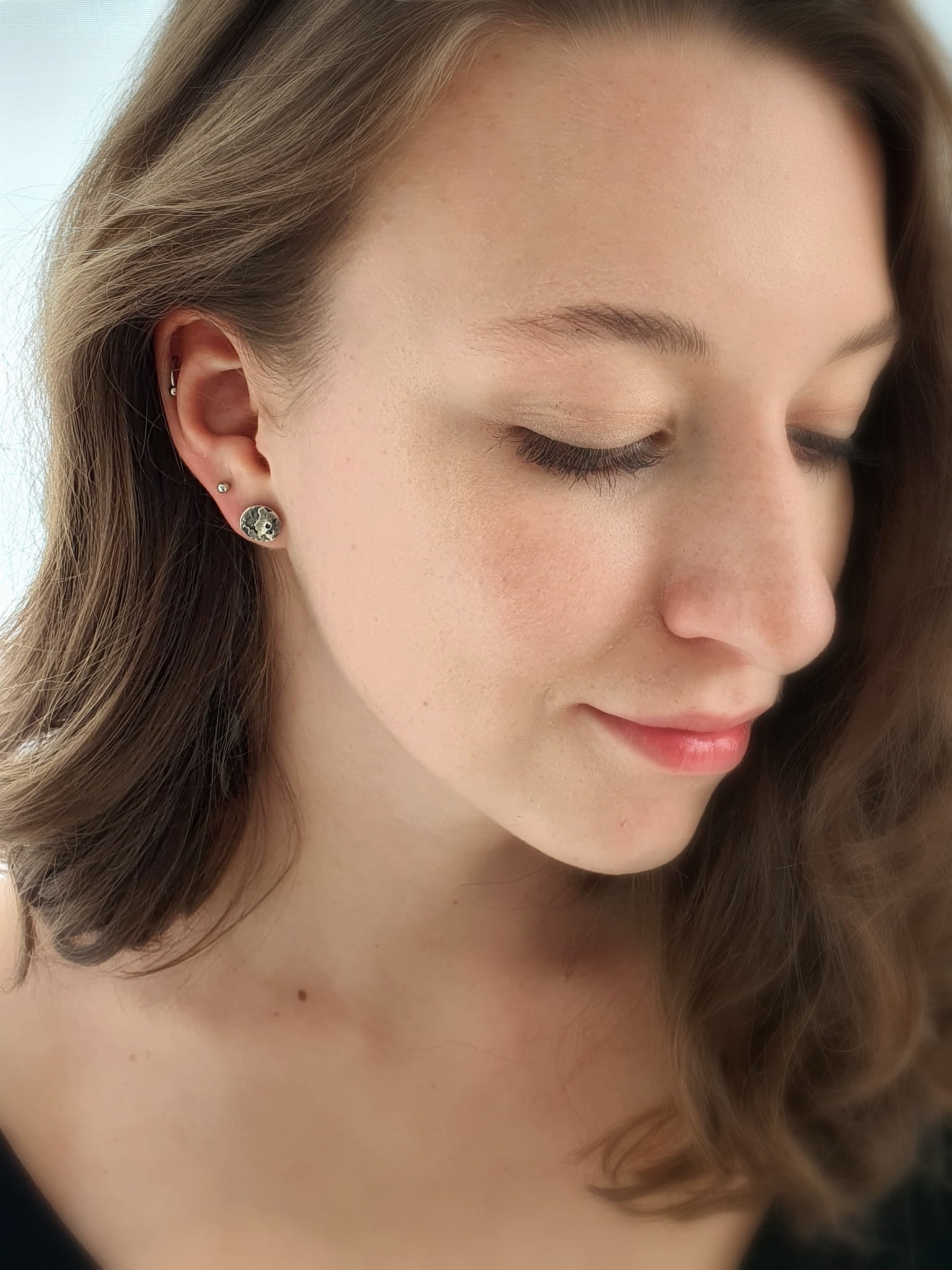 Venus Galeria Kolczyki na sztyftach - Mini pluton szary