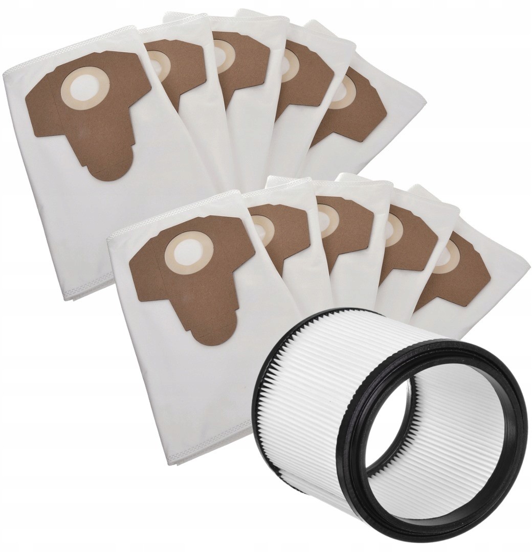 Filtr Worki 10szt Parkside Pnts 1400 1500 Zmywalny