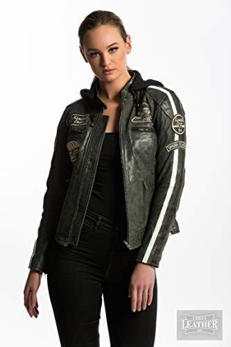 Urban Leather Urban Leather 58 Damska kurtka motocyklowa z ochraniaczami, duża typu Breaker, rozmiar 2XL UR-415