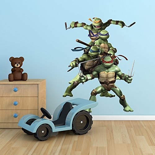 Wall Smart Designs Teenage Mutant Ninja Turtles TMNT pełnego kolor na ścianę naklejka ścienna Kalkomania naklejka dziewcząt pokój dziecięcy transfer artystyczny druk STICKAPRINTZ131
