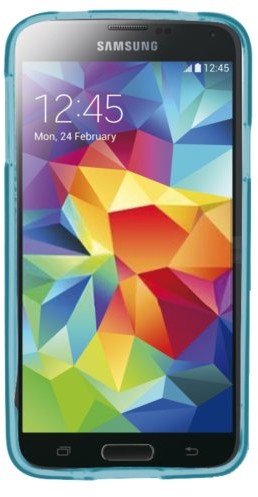 Phonix Gel Protection Plus etui z folią ochronną na wyświetlacz do Samsung G900 Galaxy S5 niebieski 8018435242379