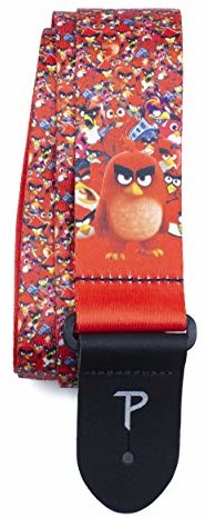 Perri's Leathers Perri's Leathers | Pasek do gitary zły ptaki (oficjalna licencja) 5-centymetrowa taśma poliestrowa, regulowana długość 99 cm - 142 cm długości, LPCP-8183 LPCP-8183