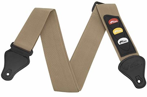 TIGER Tiger Pasek do gitary z uchwytami na kostki i kostkami do gitar klasycznych, elektrycznych, basowych i akustycznych  Tweed, STP5-TW STP5-TW