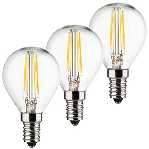 Müller Licht-częściowy zestaw retro-LED Kształt kropli zastępuje 40 W, szkło, E14, 4 W, srebrny, 4.5 x 4.5 x 8 cm, 3 jednostek 400293_Set