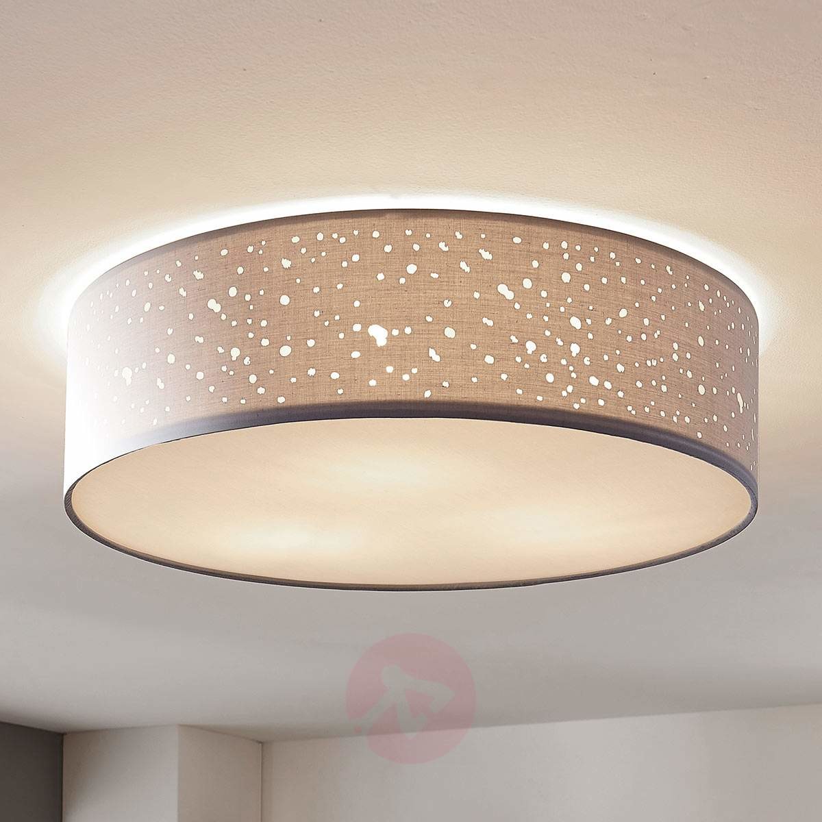 Lampenwelt com Lampa sufitowa Umma, bezpośrednio na sufit, szara