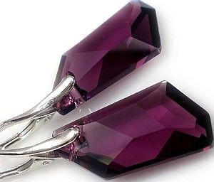 Swarovski kolczyki AMETHYST CERTYFIKAT