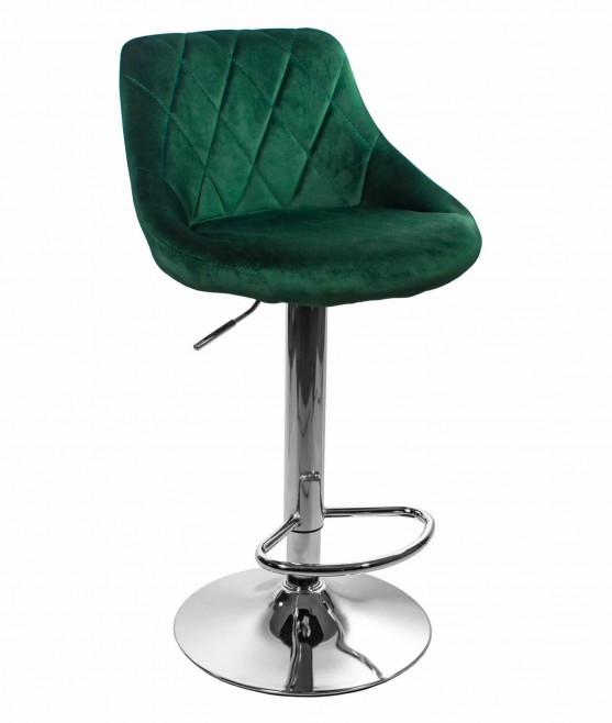 EMWOmeble (MUF) Krzesło barowe KAST  3768  aksamit zielony / baza chrom MUF_3768