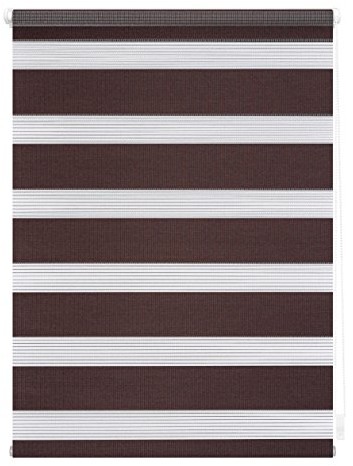 Lichtblick Duo-Rollo Klemmfix KDR.045.150.02 roleta, montaż bez użycia wiertarki, ciemnobrązowy, 100 cm x 150 cm (szer. x dł.) KDR.100.150.18