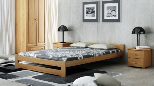 Magnat Meble Łóżko drewniane INTER 140x200 EKO DĄB