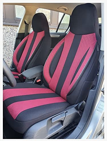 BREMER SITZBEZÜGE Wymiary, pokrowce na siedzenia samochodowe, kompatybilne z Opel Ampera-e 2017, kierowcy i pasażera, pokrowce na siedzenia, FB: MD505 (czarny/bordowy) 4251707759869