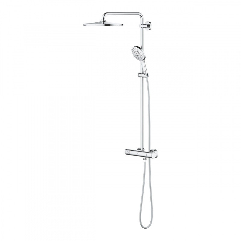Grohe Rainshower Smartactive Zestaw prysznicowy natynkowy termostatyczny z deszczownicą chrom 26647000