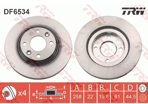 TRW Tarcza hamulcowa DF6534