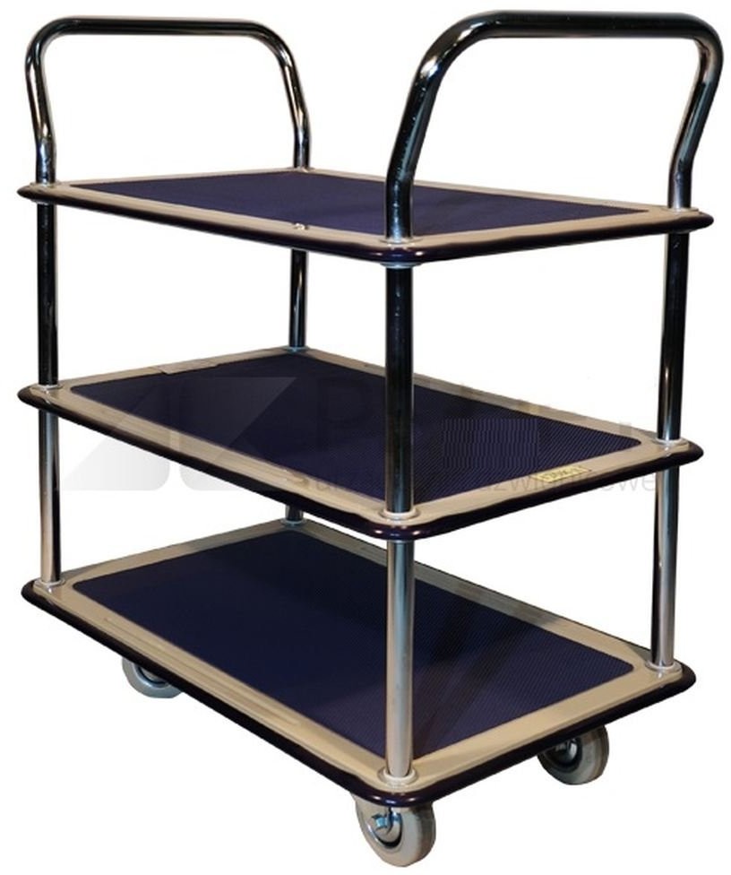 030 Wózek platformowy trzypółkowy udźwig 120 kg wymiary platformy 740x480 mm) 03076056 76056-uniw