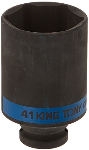 KING TONY 443541 m 6-Point Drive głębokość uderzenia klucz nasadowy, 41 MM, 1/2 cala, czarna 443541M
