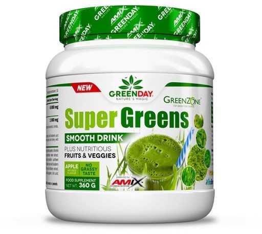 Mieszanka sproszkowanych warzyw, owoców i alg morskich z dodatkiem Superfoods - Smooth Drink Amix GreenDay (Super Greens)