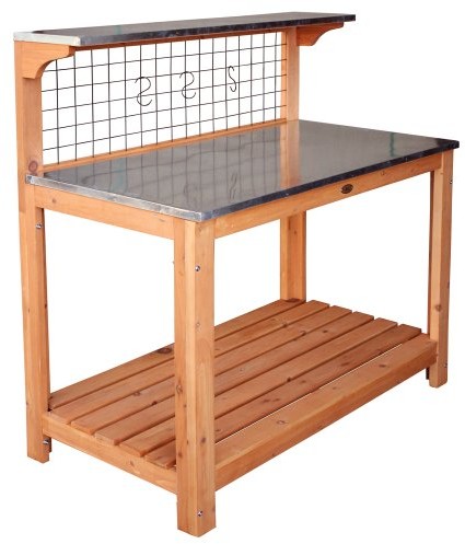 Habau 695 Stół ogrodowy z ocynkowanym blatem roboczym, 101x55x117 cm (695-FSC)