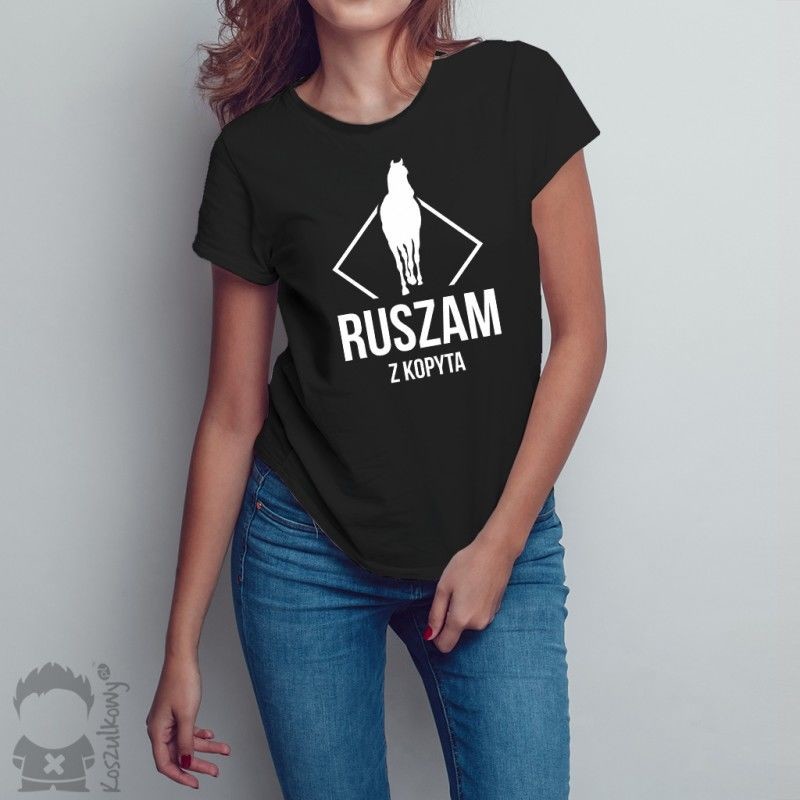 Koszulkowy Ruszam z kopyta - męska lub damska koszulka z nadrukiem