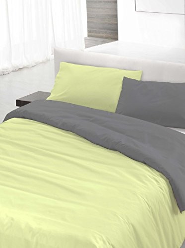 Italian Bed Linen zestaw pościeli do łóżek dwuosobowych, 250 x 200 cm, Verde/Grigio, 250 x 200 cm NC129_Verdino/Grigio S.-2 Piaz 250x200