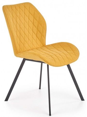 Musztardowe tapicerowane krzesło 45cm F5-L16