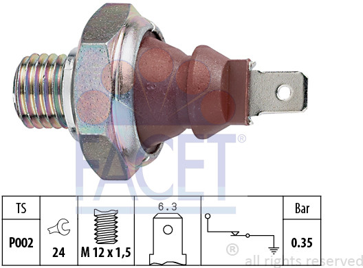 FACET Włącznik ciśnieniowy oleju FACET 7.0026 7.0026