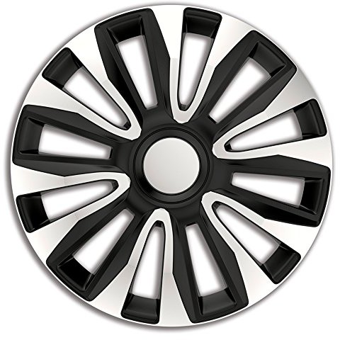 Autostyle autostyle avalone15 "Silver/Black zestaw kołpaków ozdobnych na koła avalone 15-calowy, srebrna/czarna PP 5095SB