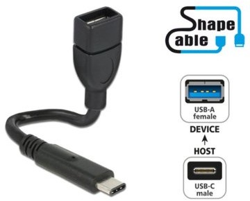 Delock Kabel USB USB Kabel C A St/Bu Shape 0.35m 83933