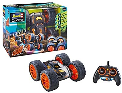 Revell Control 24554 RC Stunt Car Wheely Monster zdalnie sterowany samochód, czarny/pomarańczowy 24554