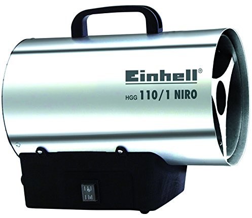 Einhell termowentylator przemysłowy HGG 110/1 Niro, moc grzewcza 10 kW, obudowa z blachy ocynkowanej, zapłon piezo, regulator ciśnienia, uchwyt