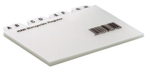 Han HAN 985, REGISTER A  Z, DIN A5 poprzecznego, 25-częściowy rozmieszanego Register für fiszek pudełka, pojemników na kartoteki i kartotek, szary 985