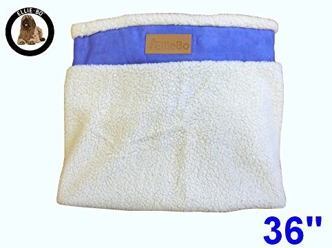 Ellie-Bo Ellie-BO do łóżko dla psa Cover z faux Suede i skóra owcza, 87 x 57 cm, duże, niebieskie