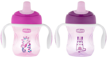 Chicco Chicco Kubek Niekapek z Ustnikiem dla Dziewczynki 6m+ Kubek Chicco z twardym ustnikiem 200 ml TOW008447