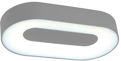 Eco Light ECO Light nowoczesne lampy zewnętrzne do ściany lub sufitu ublo IP54, owalna, 28,3 x 15,3 cm, srebrny 3491 L Si 3491 L SI