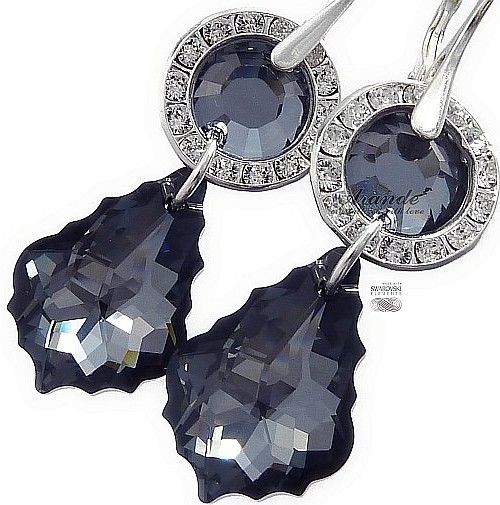 Swarovski ozdobne kolczyki SILVER NIGHT SREBRO