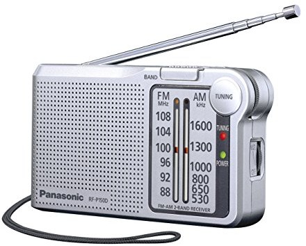 Panasonic RF-p150deg-S futerał na radio z paskiem do noszenia na ramieniu, działa na baterie Srebrny RF-P150DEG-S