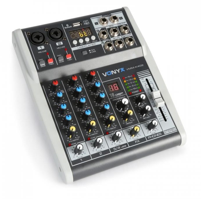 Vonyx Vonyx VMM-K402 4-kanałowy mikser muzyczny Bluetooth interfejs audio USB Sky-172.585