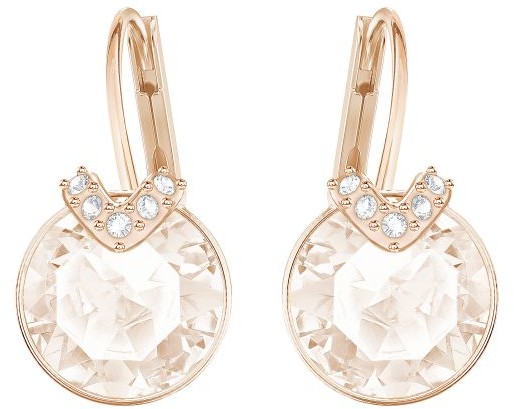 Swarovski Bella V Pierced Earrings, Pink, Rose gold plating Pink Rose gold-plated