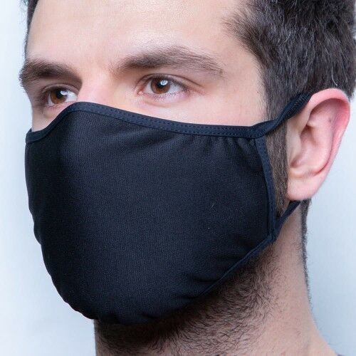 Allepaznokcie Maska maseczka ochronna antybakteryjna z nanosrebrem wielokrotnego użytku filtrująca z gumką czarna 1 szt