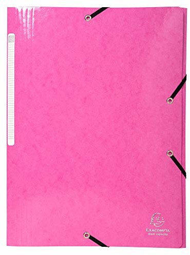 Exacompta Exacompta 55824E teczka na dokumenty (Iderama z 3 klapami i gumowym ściągaczem, 425/m, A4, duża pojemność, karton manila) 1 sztuka, różowa 55824E