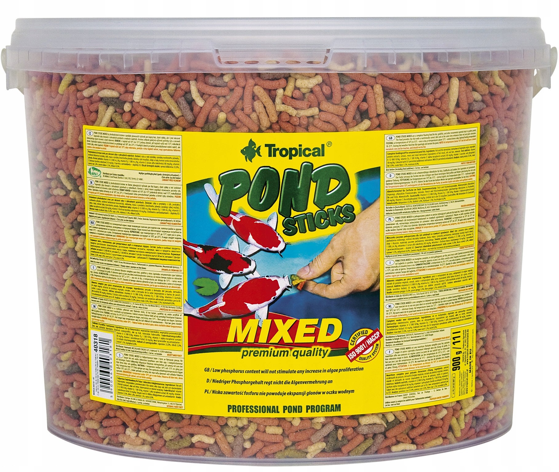 Tropical Pond Sticks Mixed 11L - Pokarm Dla Ryb